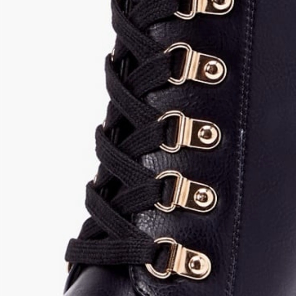 Black Heeled Boots with Chunky Sole and Thick High Heel - Picture 5 of 8